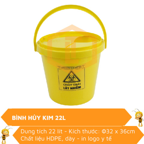 Bình hủy kim 22L