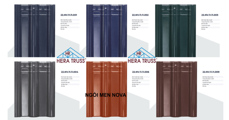 Bảng màu ngói men cao cấp Nova