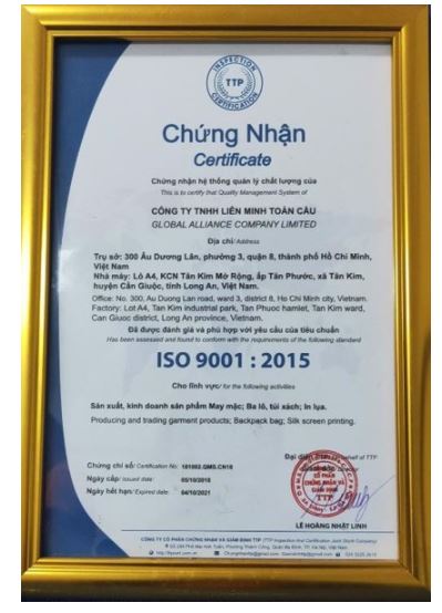Chứng nhận ISO 9001:2015