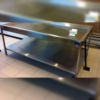 Bàn thao tác inox có giá đỡ