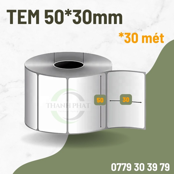 Tem in nhiệt 50*30mm