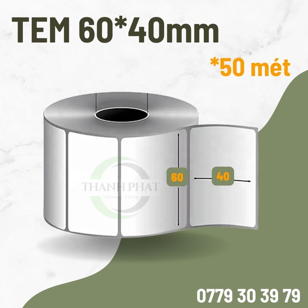 Tem in nhiệt 60*40mm