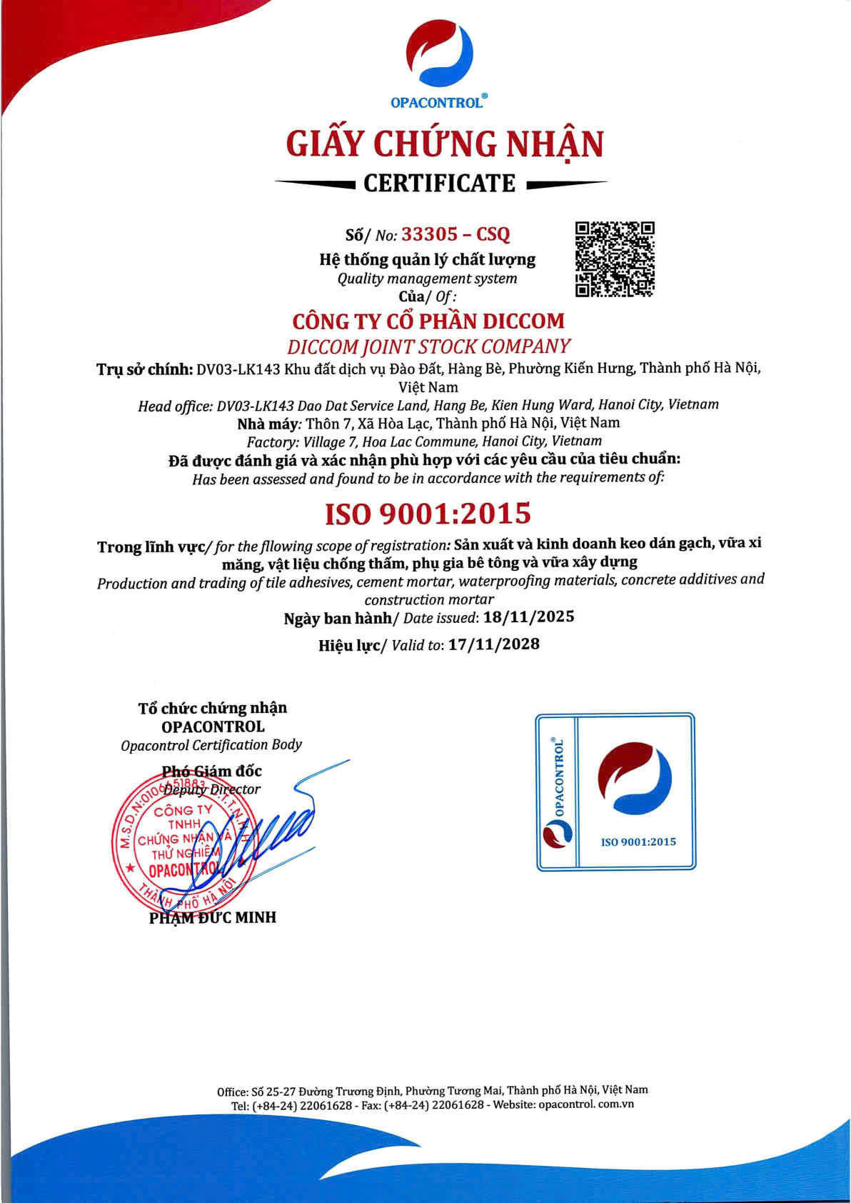 Chứng nhận ISO 9001:2015