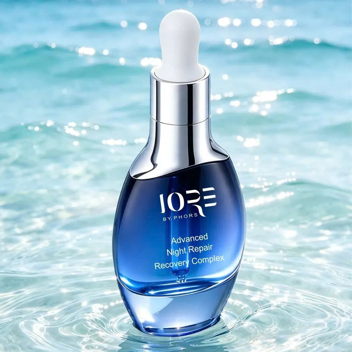 In chai serum chất liệu thủy tinh kiểu dáng oval