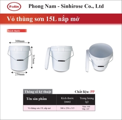 Vỏ thùng sơn 15L nắp mở