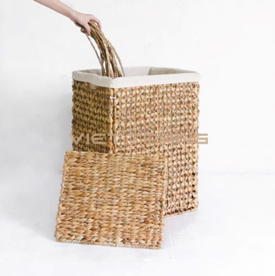 Hand-woven laundry basket