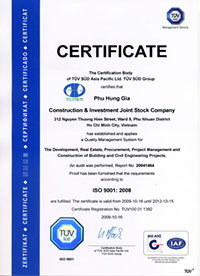 Chứng chỉ chứng nhận ISO 9001:2008