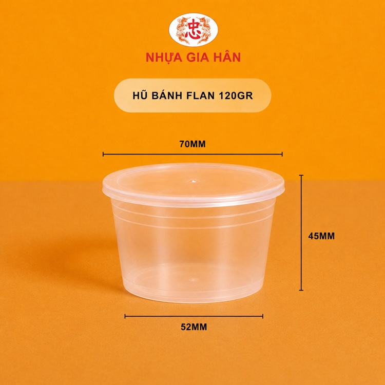 Hũ bánh flan nhựa PP 120gr