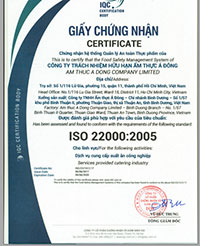 Chứng nhận ISO 22000:2005