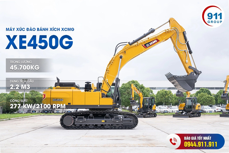 Máy xúc đào bánh xích XCMG gầu 2.2 m3