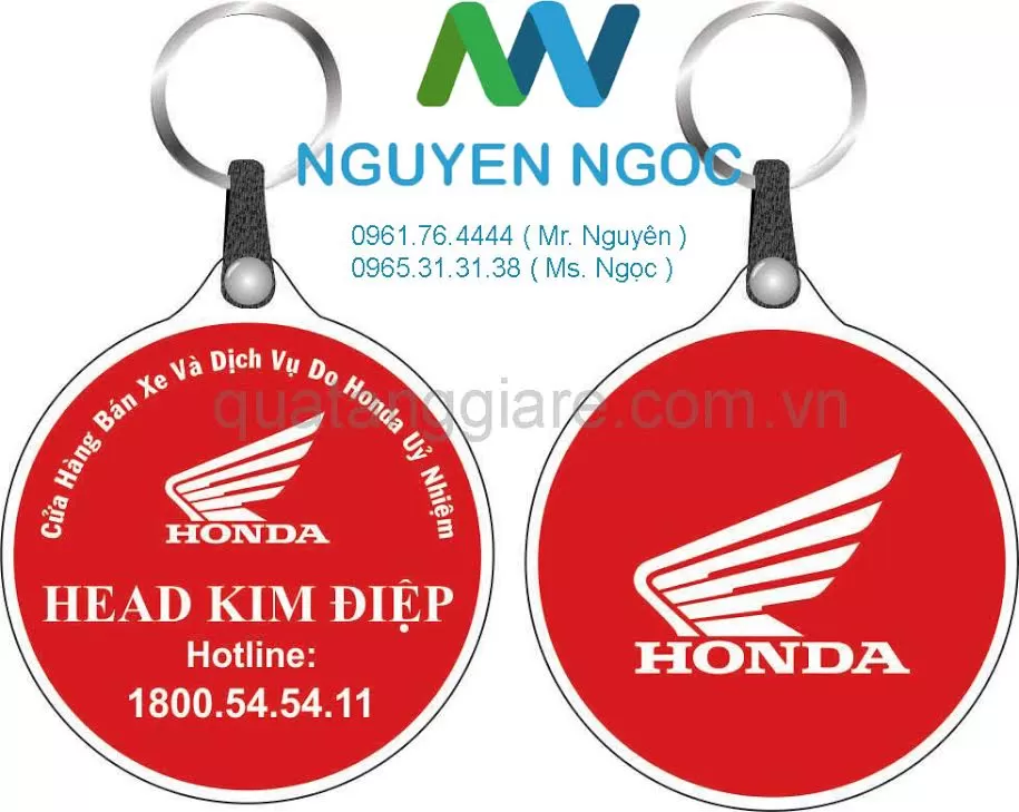 Móc khóa đỏ keo khoét da