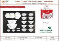 Bộ bàn ăn 19 sp sứ CK - Vietcombank Hải Dương
