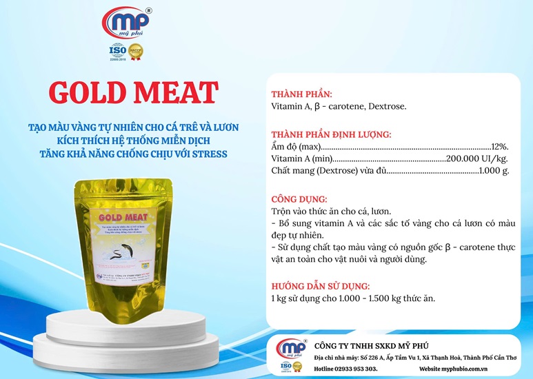 GOLD MEAT Tạo màu vàng tự nhiên cho cá trê và lươn