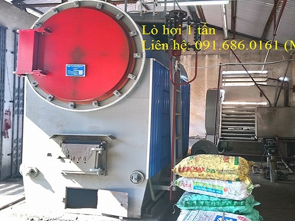 Lò hơi đốt than củi công suất 1 tấn hơi/giờ