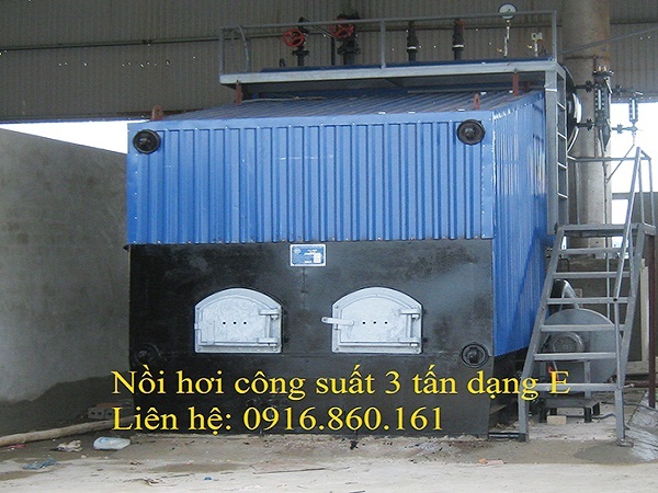 Lò hơi đốt than củi công suất 3 tấn hơi/giờ