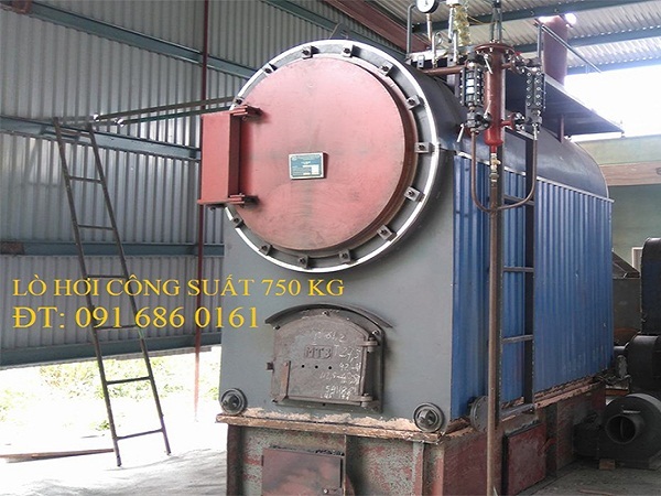 Lò hơi đốt than củi công suất 750kg hơi/giờ