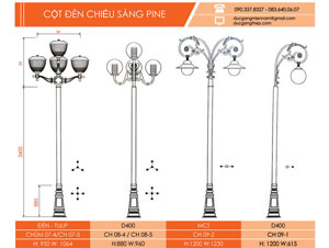 Cột đèn sân vườn Pine