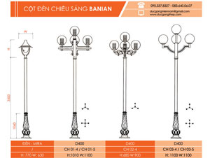 Trụ đèn sân vườn Banian