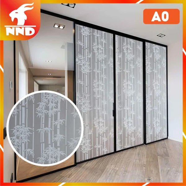 Giấy Decal dán kính hình cây trúc trắng mã A0