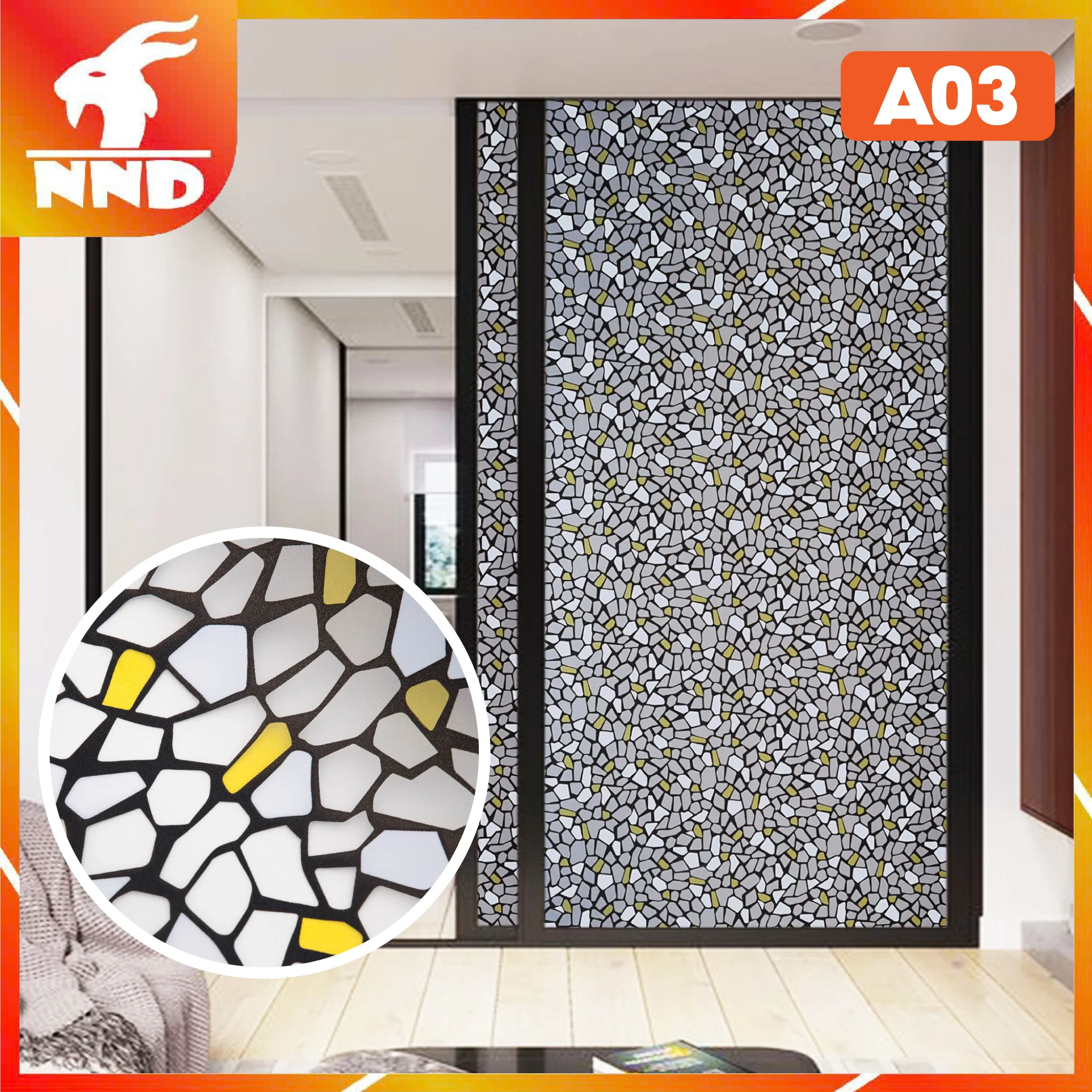 Giấy dán kính họa tiết giả sỏi mã A03
