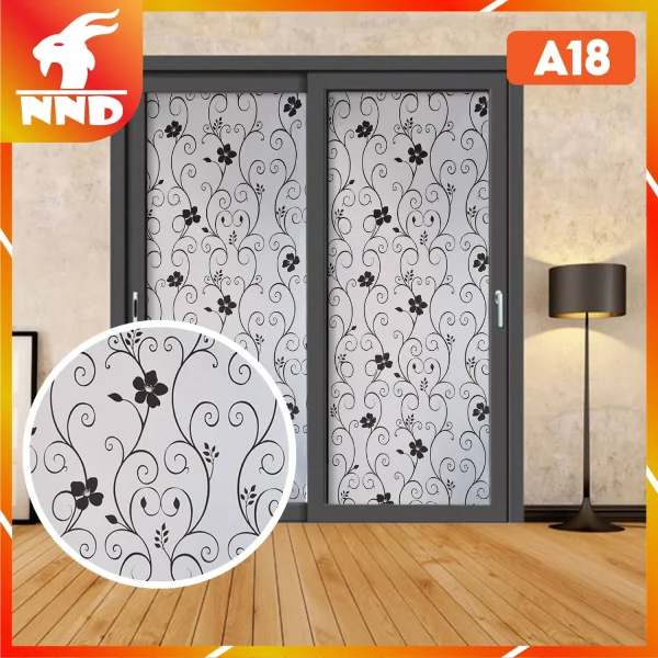 Giấy dán kính trang trí hoa dây đen mã A18