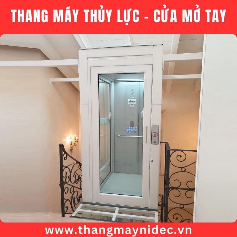 Thang máy thủy lực cửa mở tay