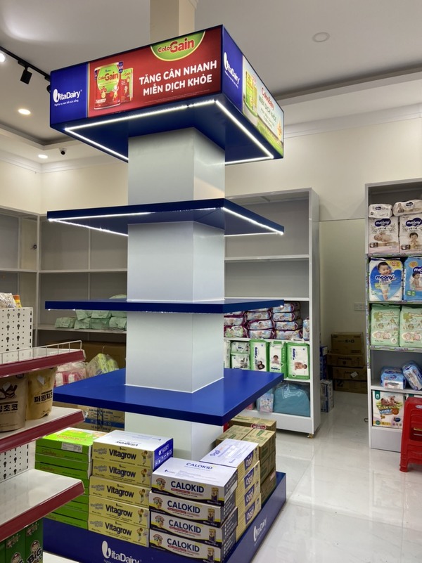 Thi công kệ sản phẩm VitaDairy
