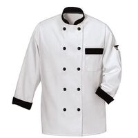 Áo đầu bếp vải Kaki viền đen cao cấp