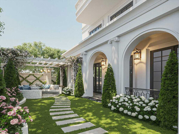 Thiết kế cảnh quan sân vườn biệt thự tân cổ điển