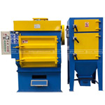 Máy phun bi làm sạch thùng đảo