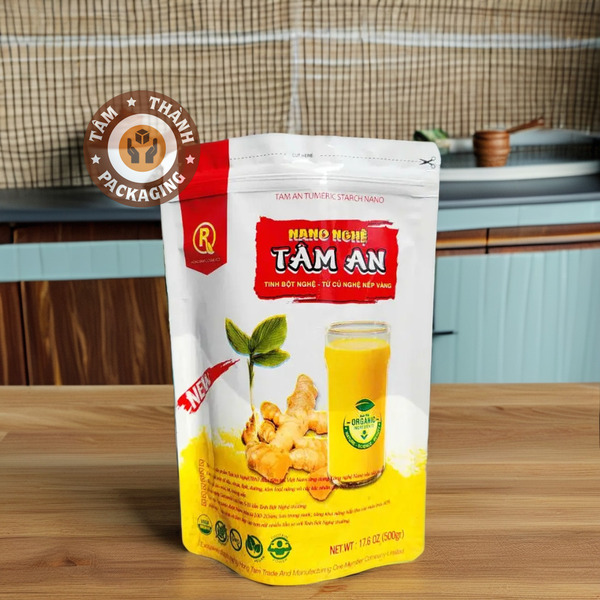 Túi Zip ghép nhôm đựng bột nghệ 500g