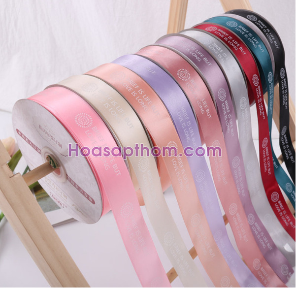 Ruy băng in chữ Brief Is Life 2.5cm