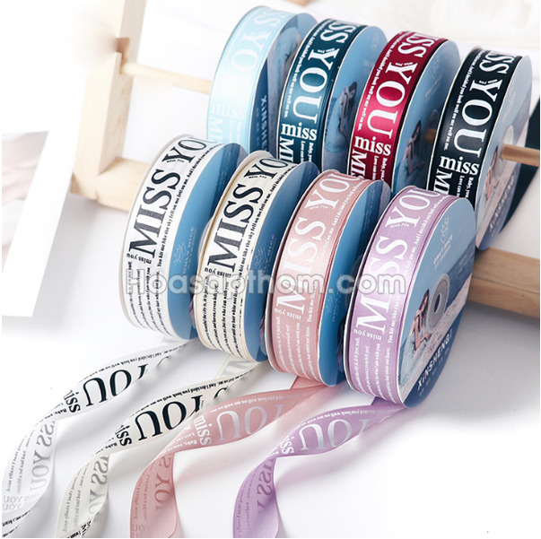 Ruy băng lụa I Miss You 2.5cm
