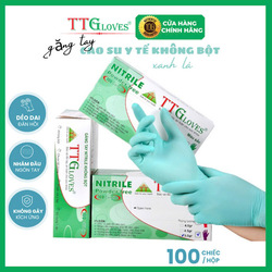 Găng tay y tế nitrile TTGloves xanh lá 5.0gr