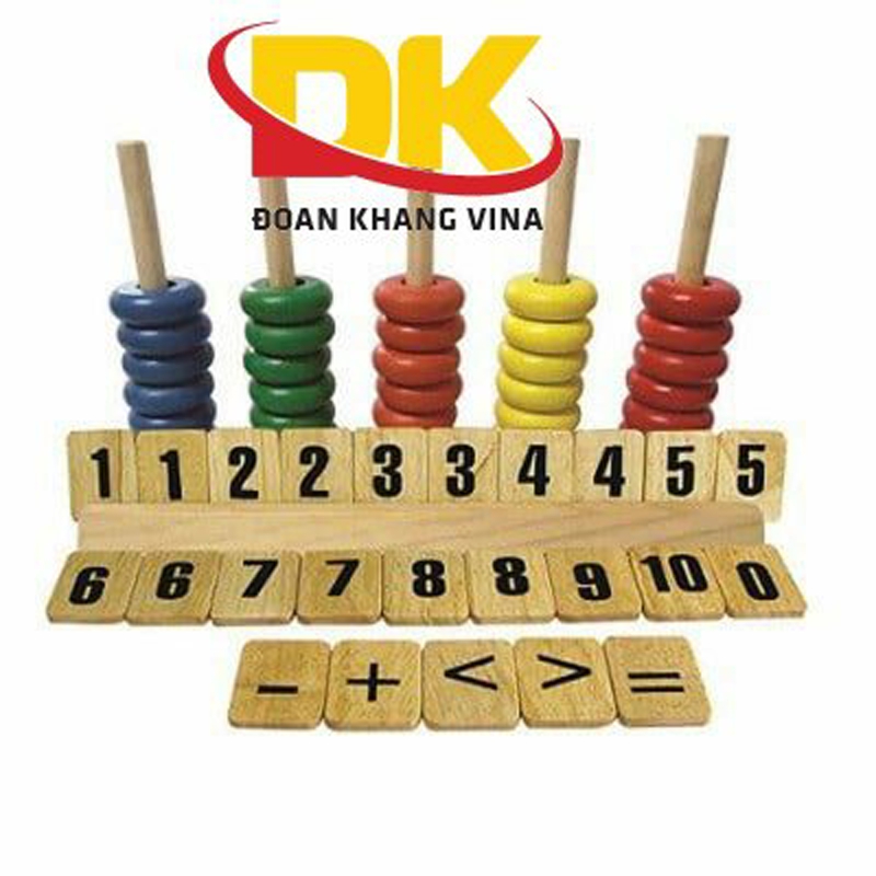 Bàn tính học đếm bằng gỗ cho bé