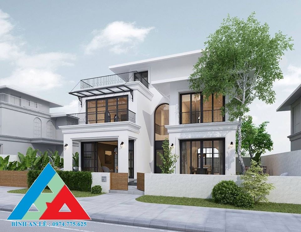 Mẫu biệt thự 2 tầng phong cách tân cổ điển