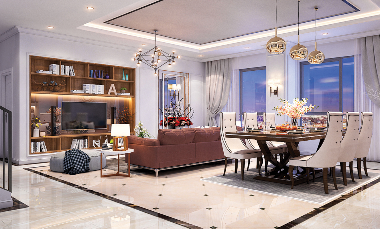 Thiết kế nội thất biệt thự showroom