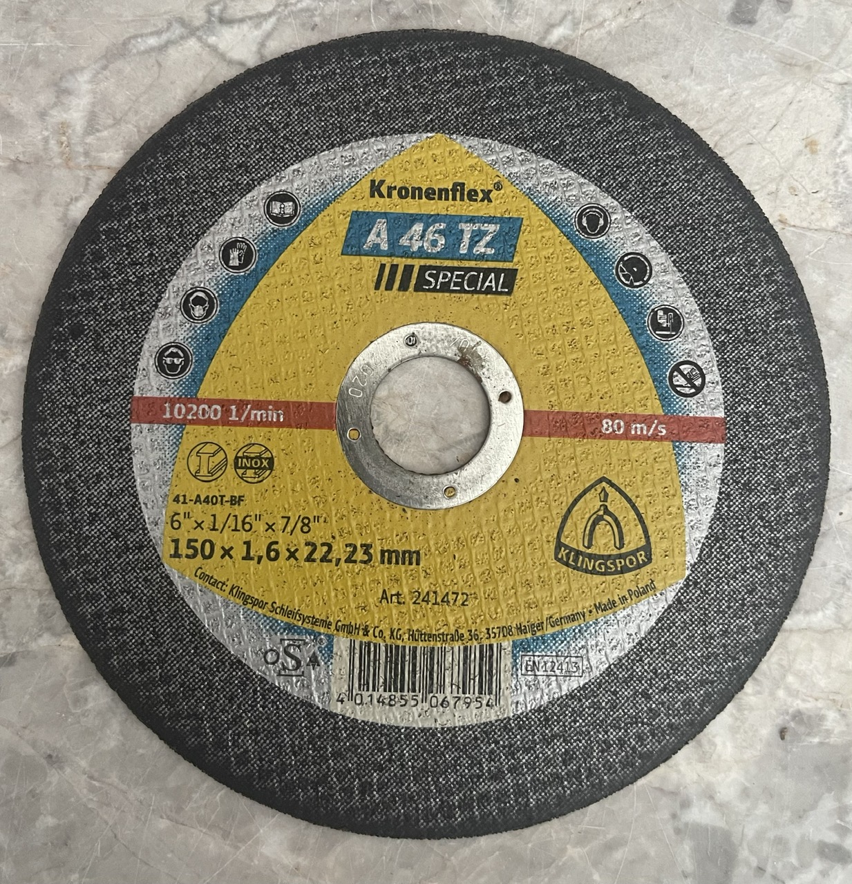 Đá cắt Klingspor A46TZ Special 150x1.6x22mm