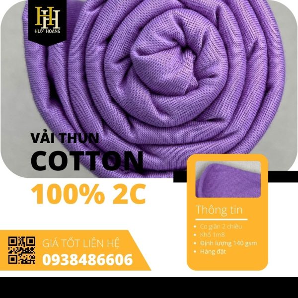 Vải Cotton 100% 2C 1m8-4m