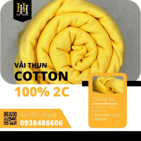 Vải Cotton 100% 2C 1m8-4m5