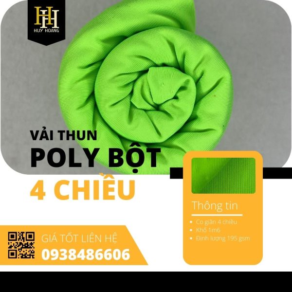 Vải thun Poly bột 4C