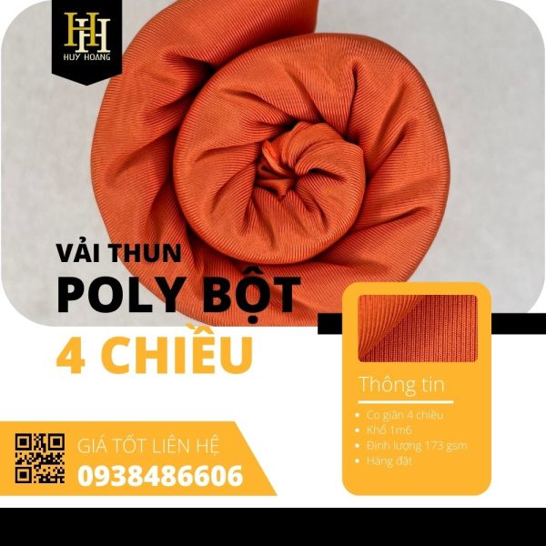 Vải thun Poly bột 4C