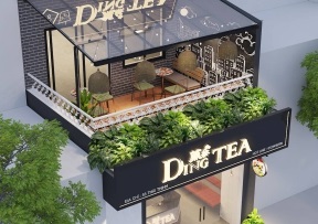 Bảng hiệu chữ nổi Alu trà sữa Ding Tea