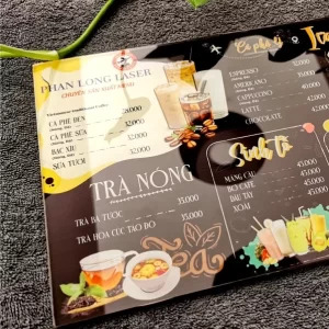 Menu nhựa Mica Acrylic in màu UV