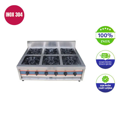 Bếp gá công nghiệp 6 họng cho nhà hàng