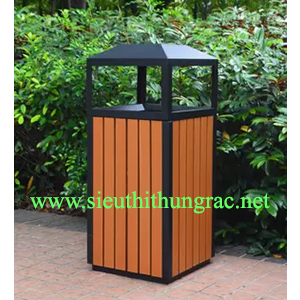 Thùng rác gỗ đơn HN-04T