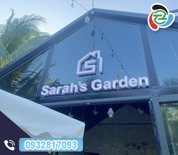 Biển hiệu chữ nổi Sarahs Garden