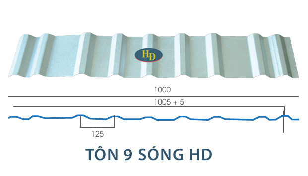 Tôn 9 sóng HD