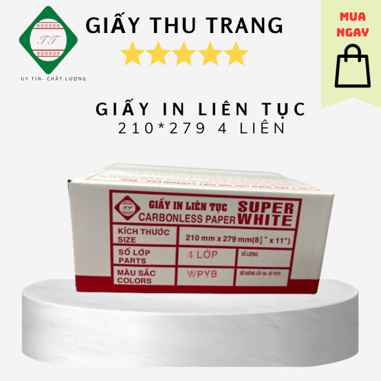 Giấy in liên tục 4 liên Super White 240x279