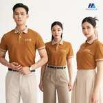 Áo polo đồng phục màu nâu đất